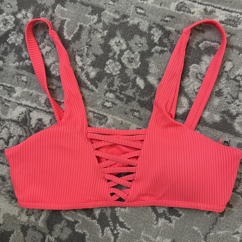 Pink Ribbed Bikini Set - Picture 2 of 5